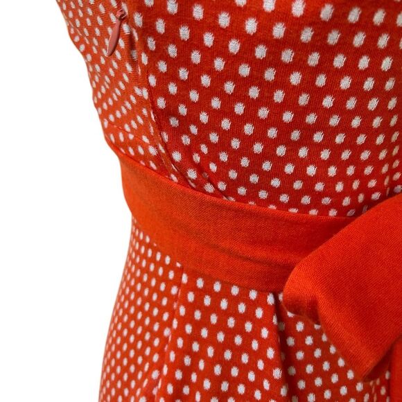 Anthropologie Dress Size 6 Eva Franco Red and White Polka Dot Sleeveless Knit - Picture 7 of 9
